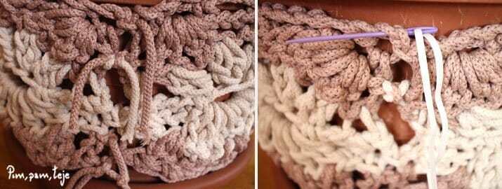 cubre macetas de ganchillo